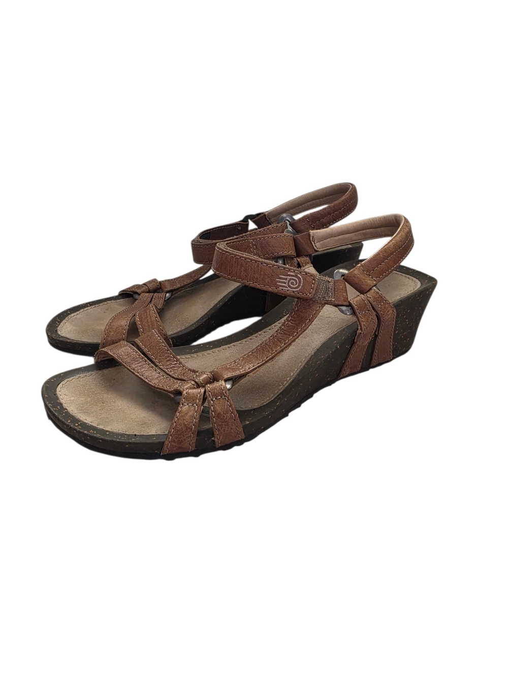 Teva Ventura Cork Wedge Sandals Brown Size 8